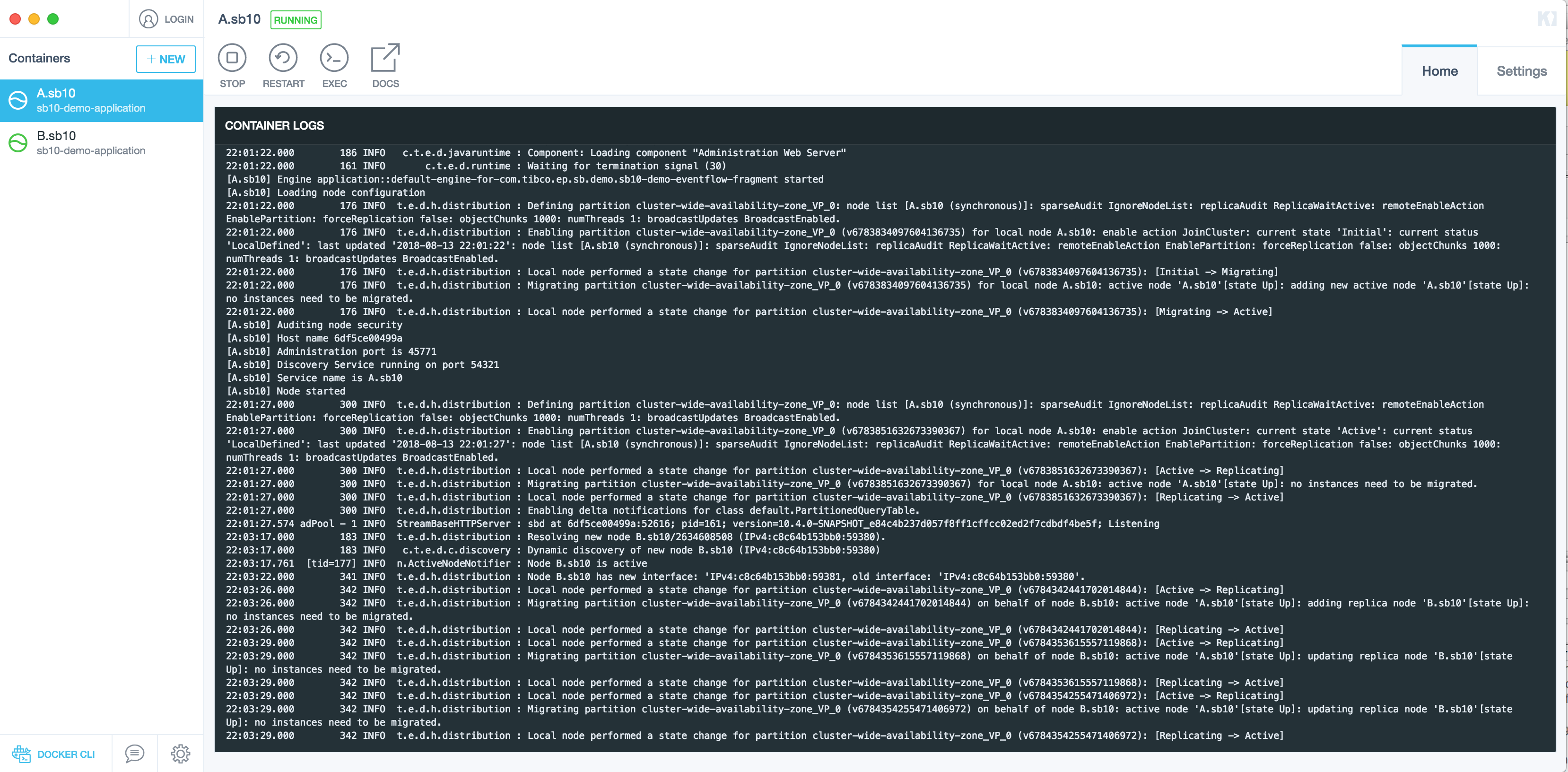 Docker container logging